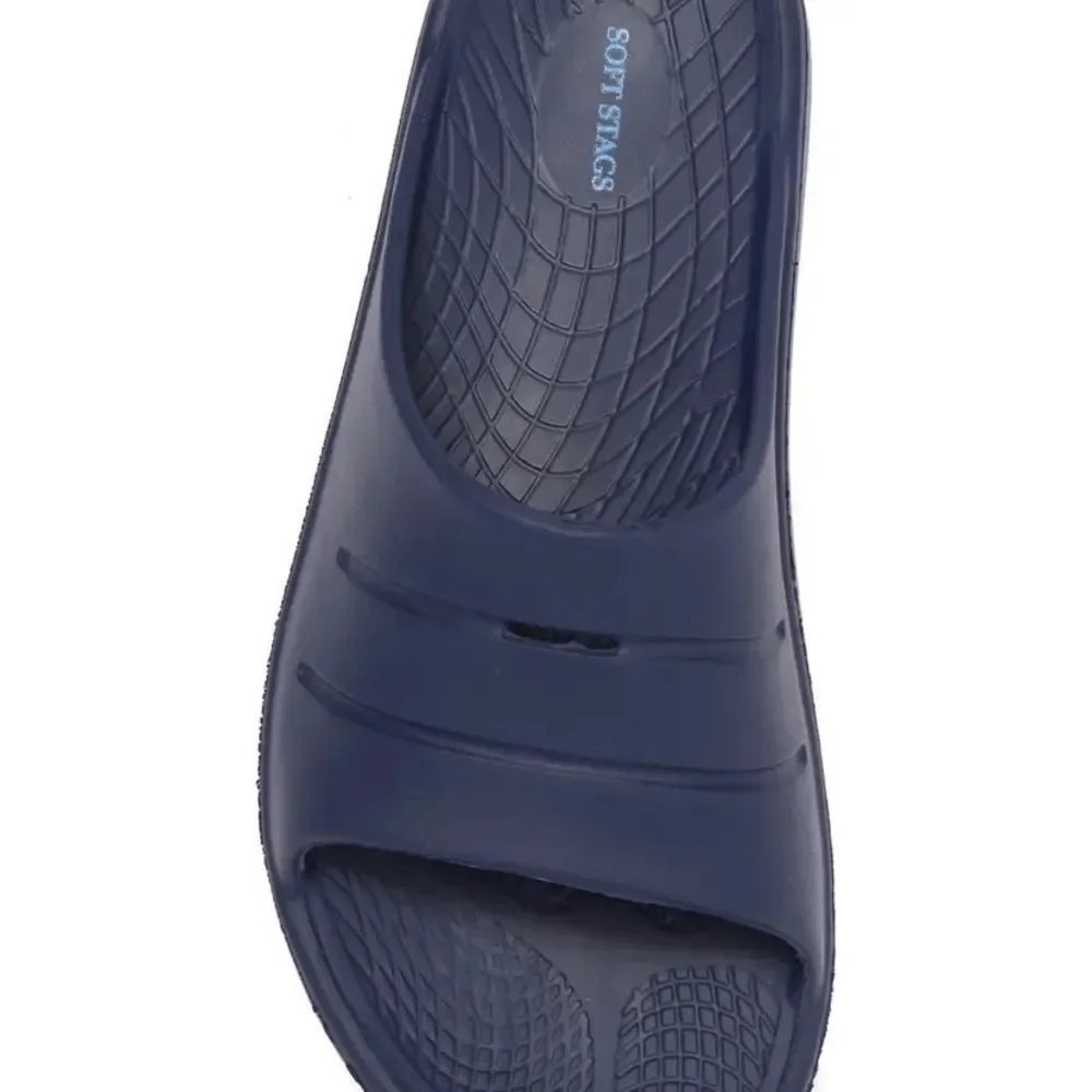 NWT  SOFT STAGS Trieva Soft Stags Slide Sandal. Blue. Size 12